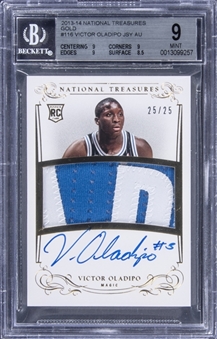 2013-14 Panini National Treasures Gold #116 Victor Oladipo Signed Patch Rookie Card (#25/25) - BGS MINT 9